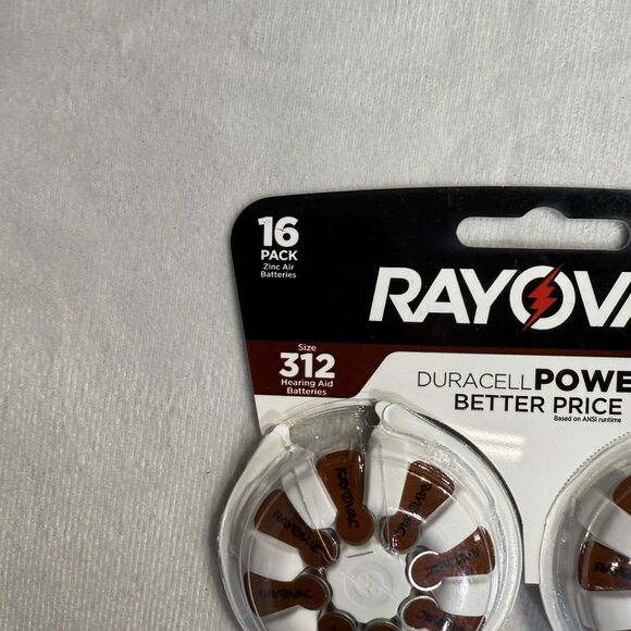 RAYOVAC (16-Pack) Sz 312 Made in USA (16) Hearing Aid Batteries NEW - Picture 3 of 6